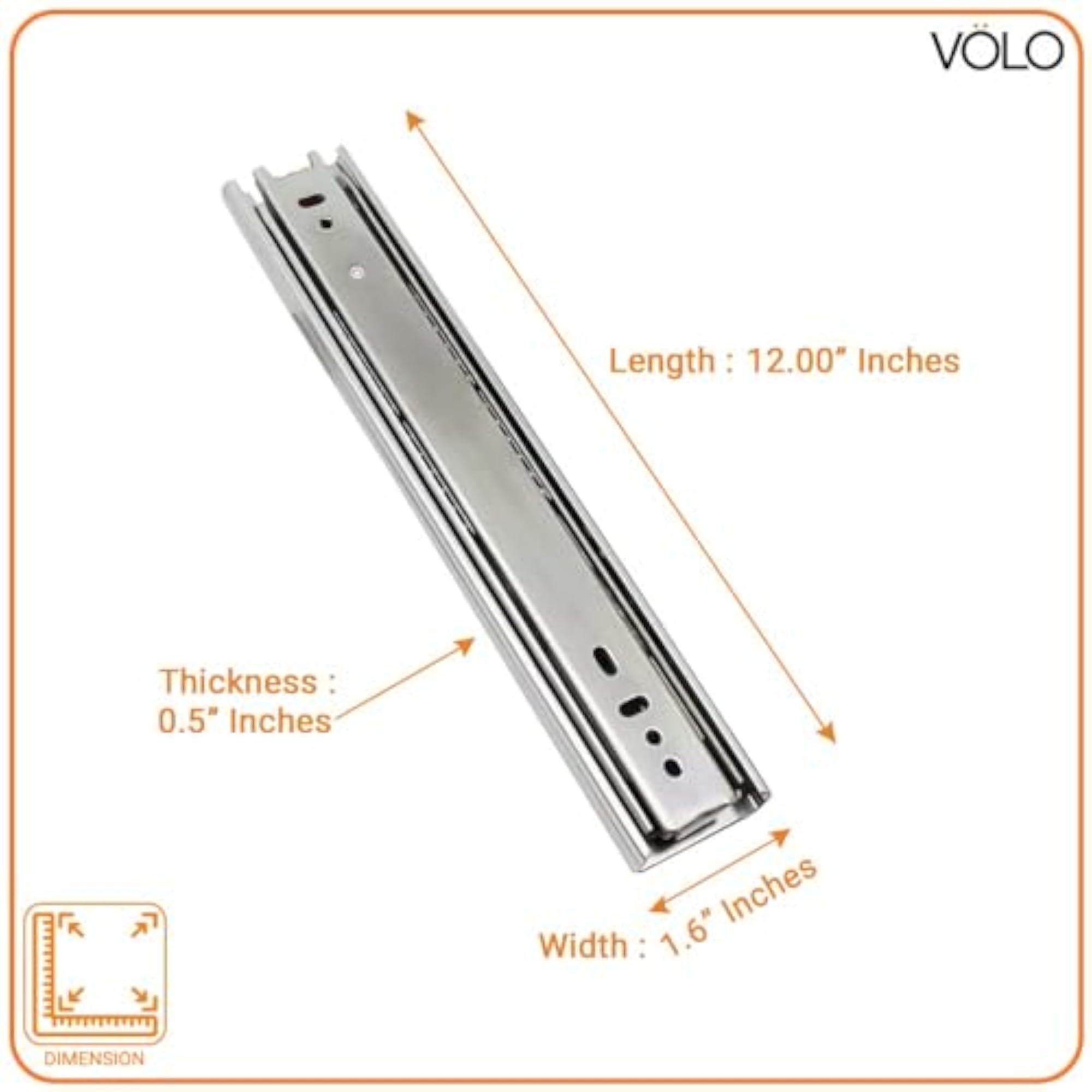 Mild Steel Heavy Duty Telescopic Drawer Slides